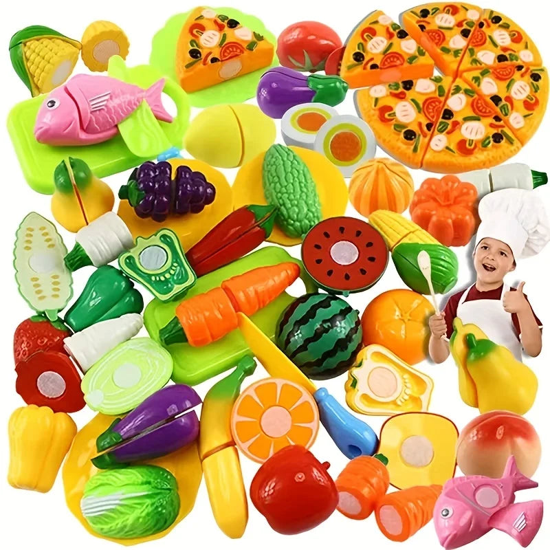 Fun vegetable cutting food, fruit and vegetable toys, play house sets, early basic skill development, as holiday gifts