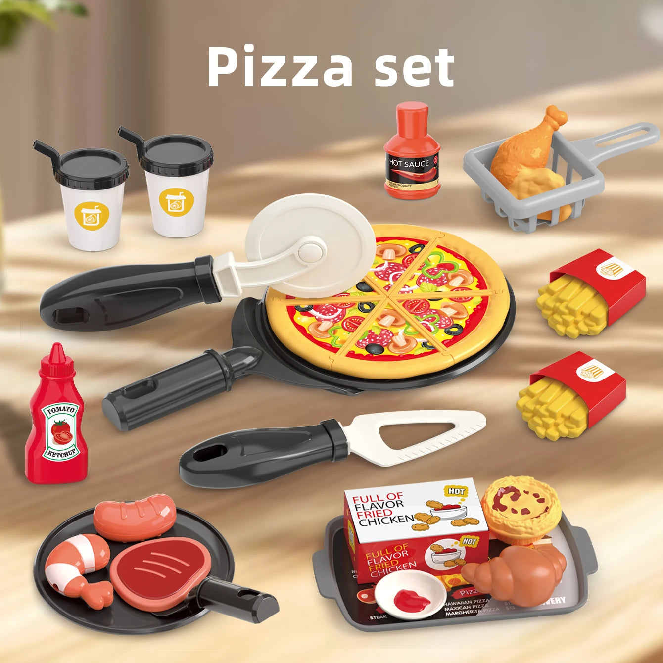 Children's toys: Pretend play, barbecue, fast food, pizza, sushi, afternoon tea, desserts, kitchen food, toy sets